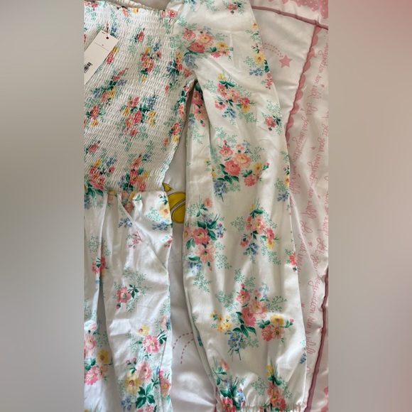 18, Janie and Jack Floral Smocked Romper NWT - Picture 9 of 17